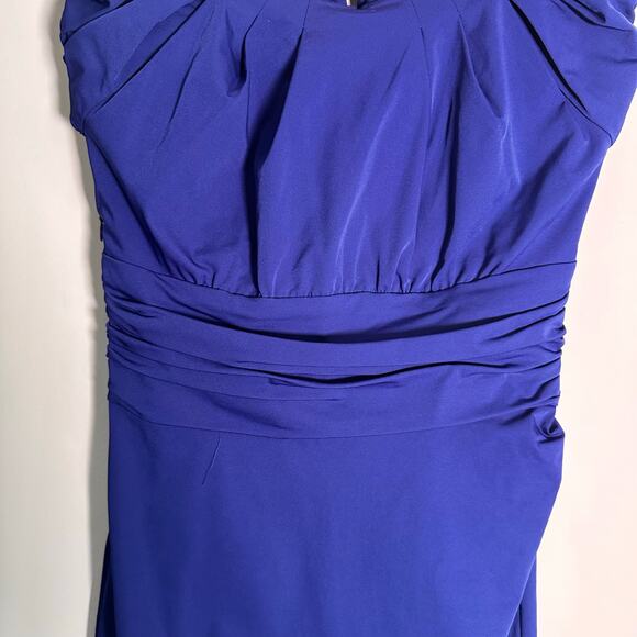 Diane Von Furstenberg Blue Jamila Ruched Dress Womens Size 0 Cap Sleeve DVF - Picture 4 of 16